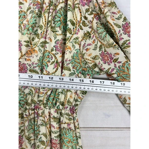 Farmers Market Dress Womens Small Multicolor Floral Boho Maxi 3/4 Sleeve Tiered - Picture 5 of 10